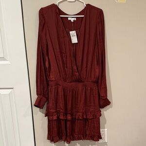 Socialite Deep Red Long Sleeve Dress